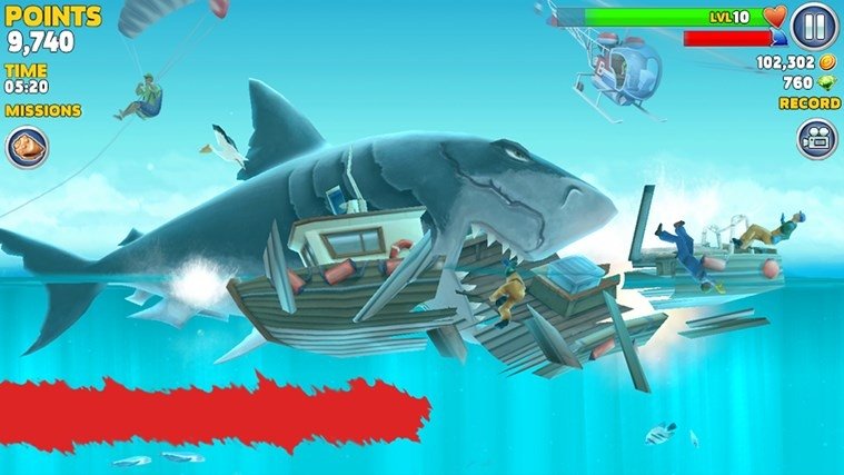 shark attack in game