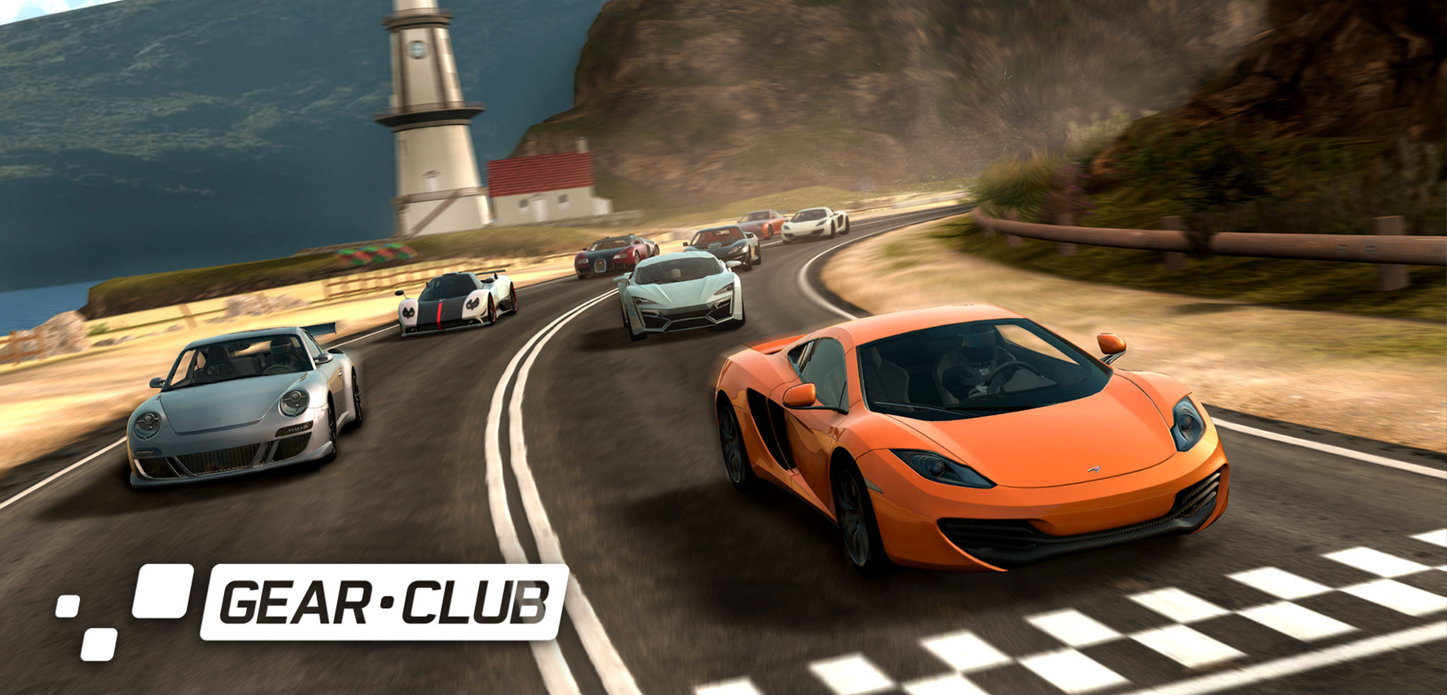 car on th finishing line Gear Club MOD Apk