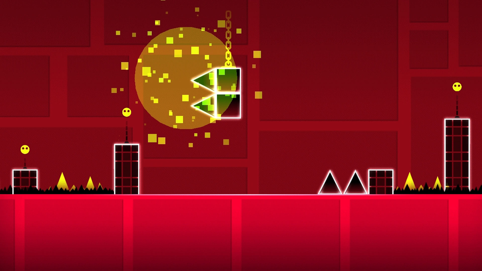 geometry dash Gameplay in red theme