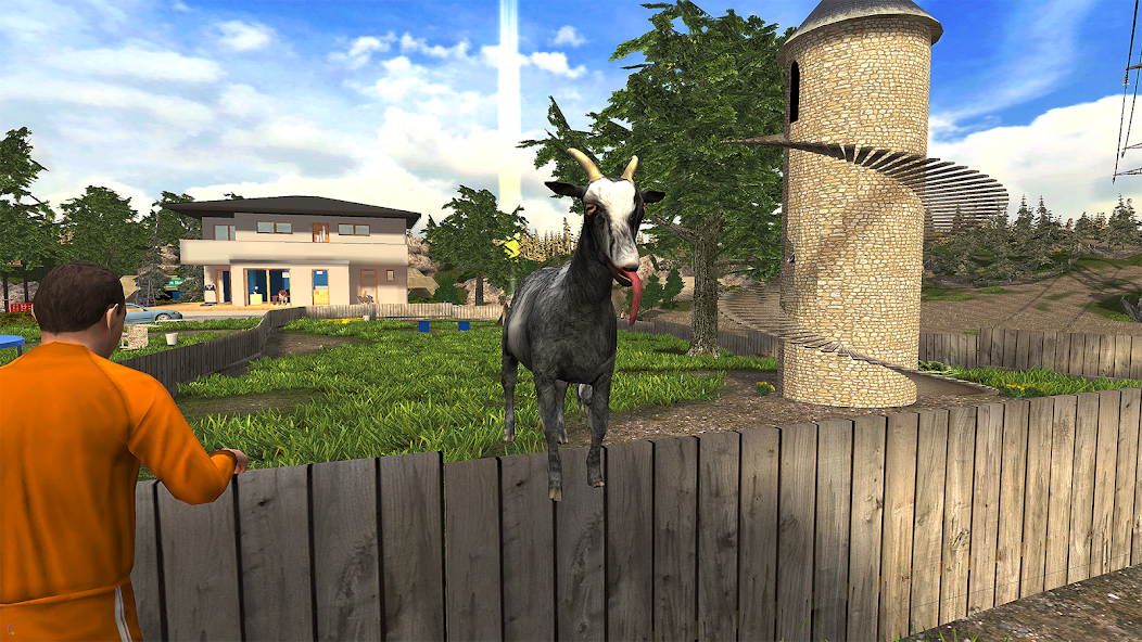 Goat jump on the bar in Goat Simulator Mod Apk