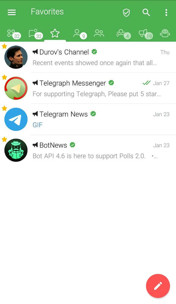 Homepage of Telegraph MOD APK