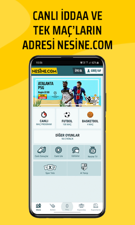 homepage of game