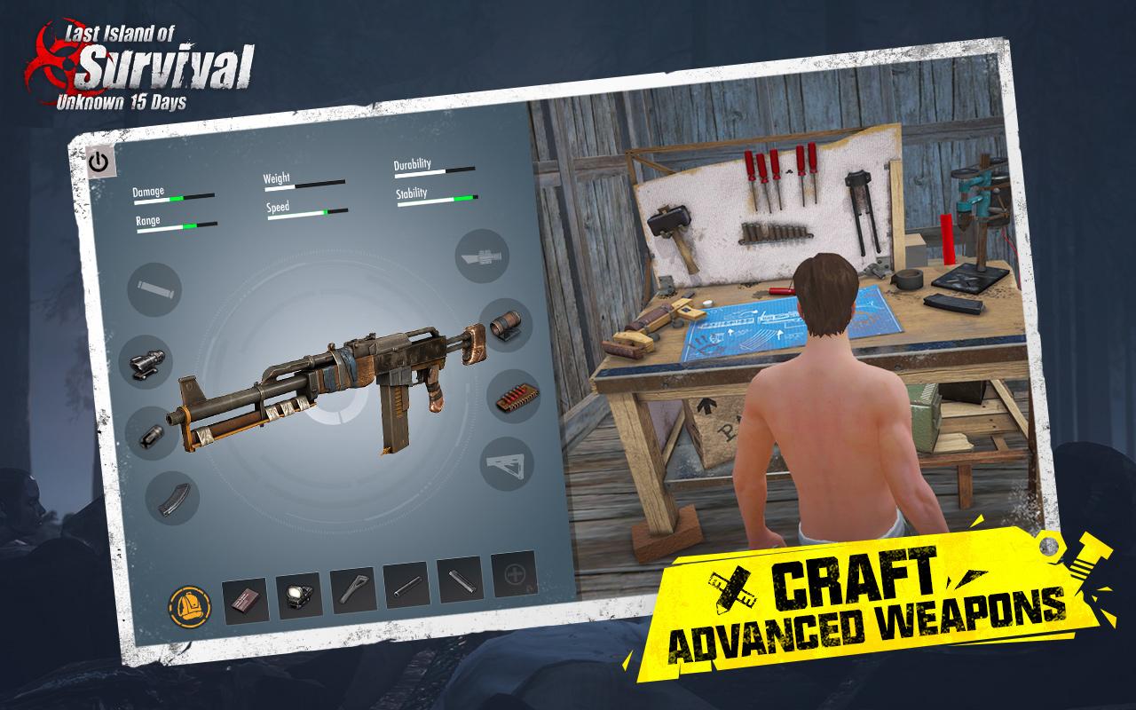 Craft advanced weapons in Last Island of Survival