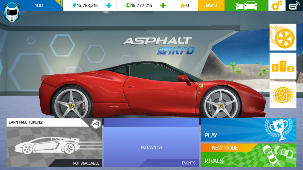 add your favorite parts in car with Asphalt Nitro mod apk