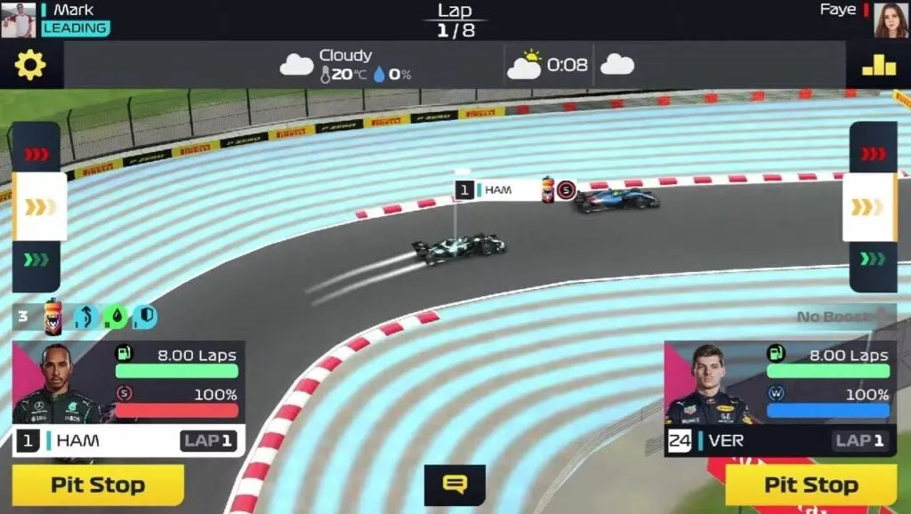 Cornering in F1 Clash mod apk