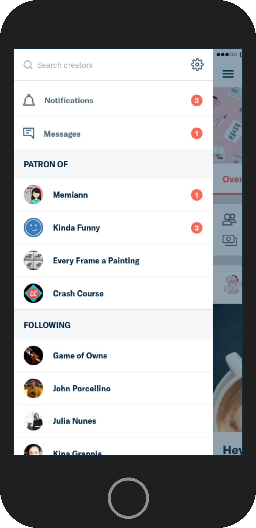 Setting and user interface of patreon mod apk