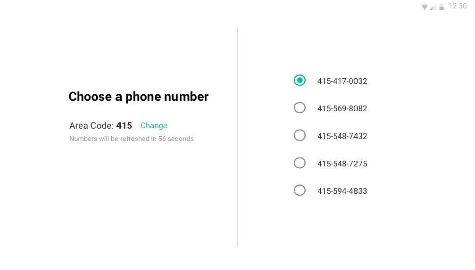 choose a phone number