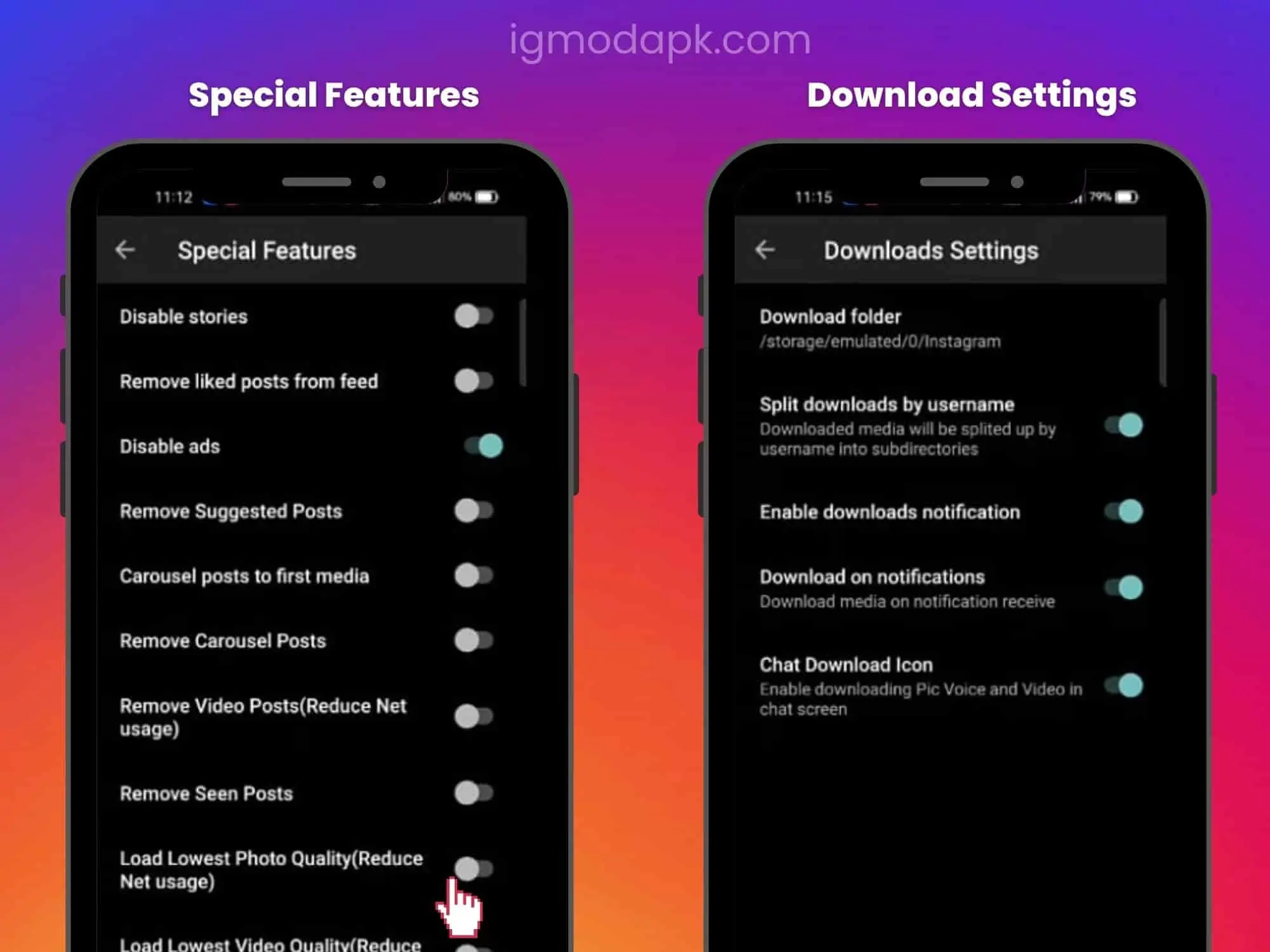 special features of INSTA PRO MOD APK