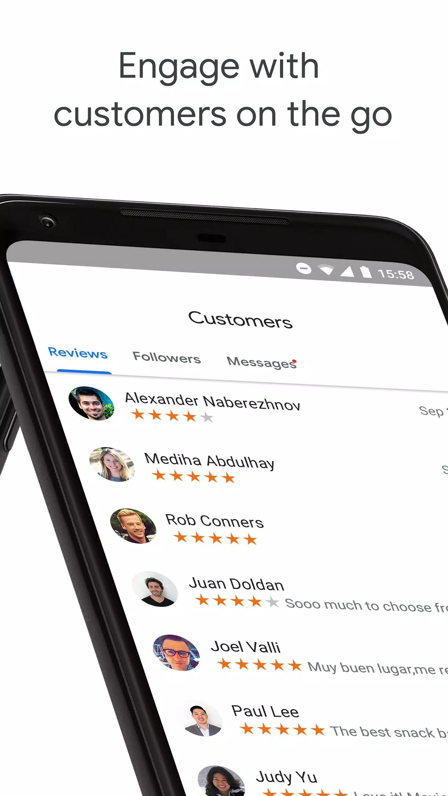 engage with customers in Google My Business APK